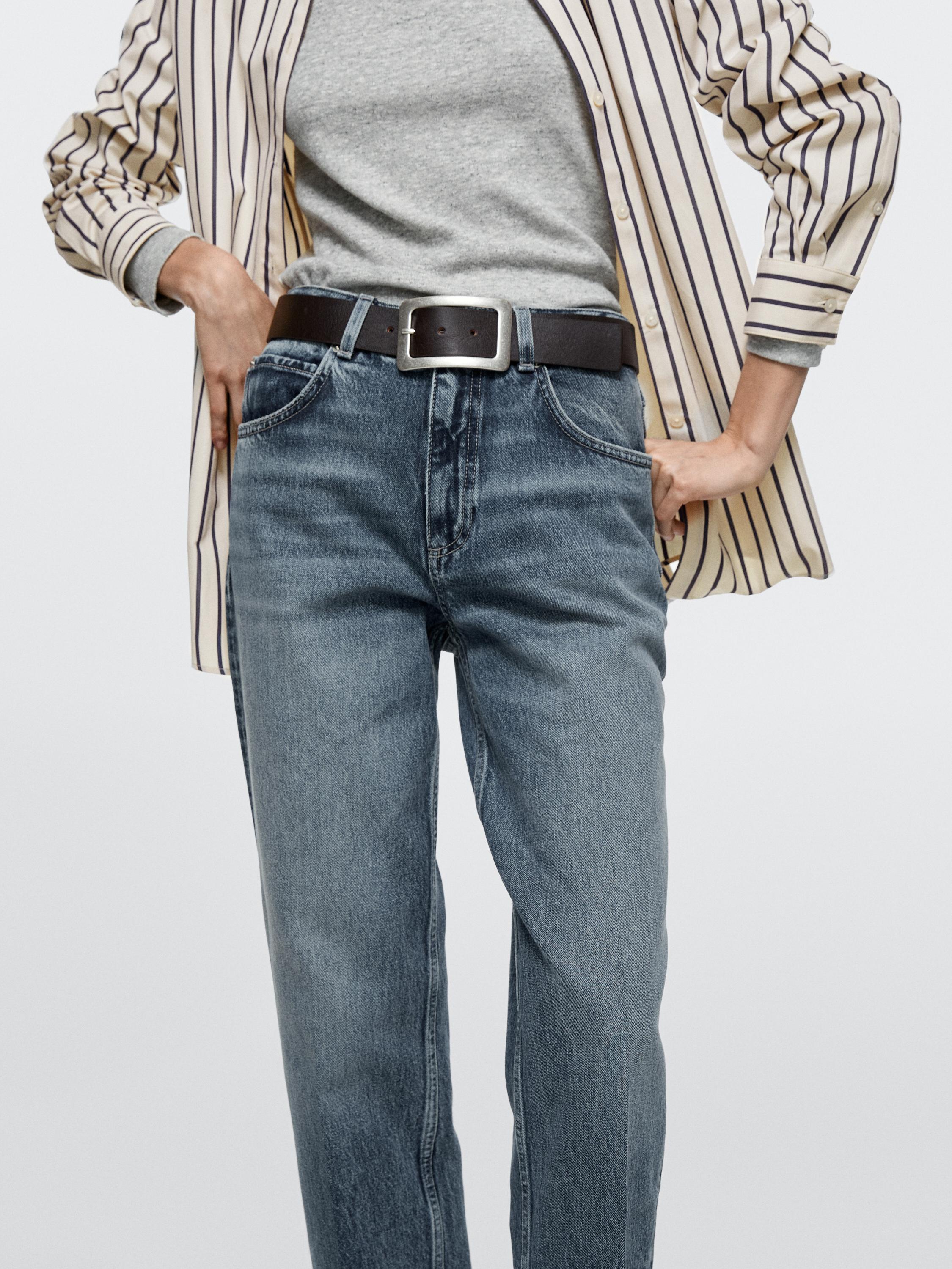 High-waist relaxed fit barrel jeans